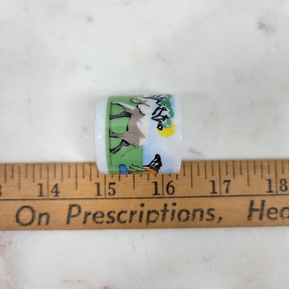 VTG Miniature Ceramic Safari Zoo Elephant Giraffes Mug Cup Collectible 1.25" - Picture 14 of 14